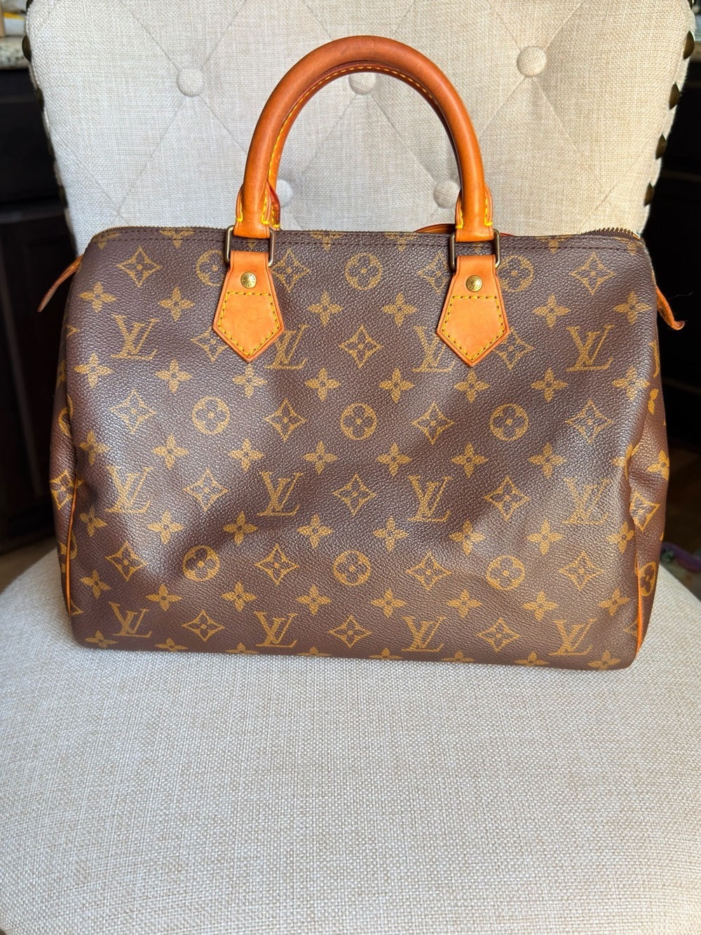 Louis Vuitton Speedy 30 Monogram Canvas Satchel Bag Vintage VI0920 France - Picture 1 of 11